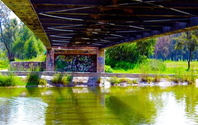 Footbridge over river