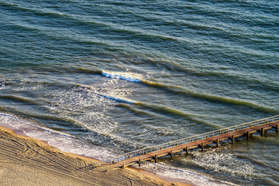 High angle view of beach