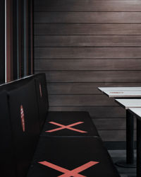 Empty chairs and table at home