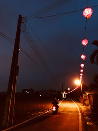 Cars on road at night