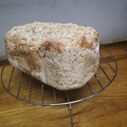High angle view of ice cream on table