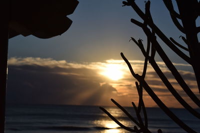 Scenic view of sea at sunset