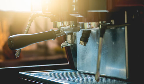 Close-up of coffee cup on table in cafe