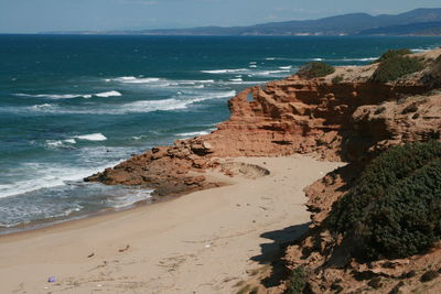 Scenic view of beach against sky