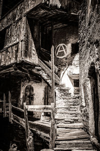 Staircase of abandoned building