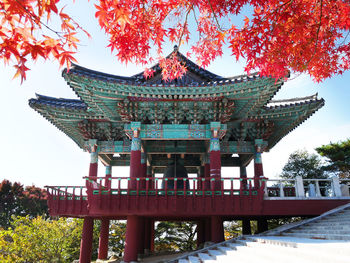 Low angle view of traditional building against sky