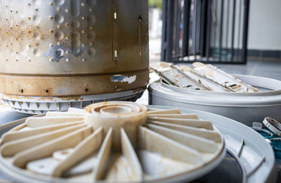 Close-up of bread in container on table