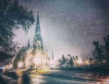 Illuminated city at night