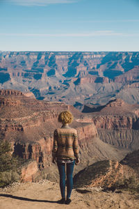 Rear view of woman at grand canyon