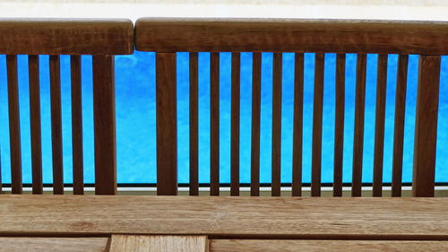 Close-up of railing against building