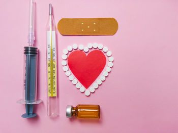 Close-up of heart shape on table
