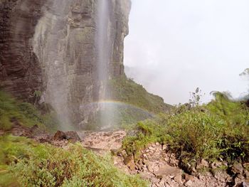 Scenic view of waterfall