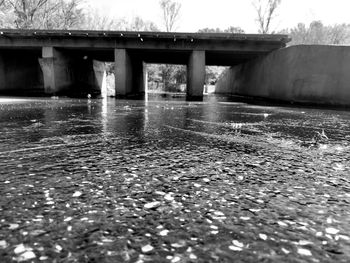 View of bridge below water