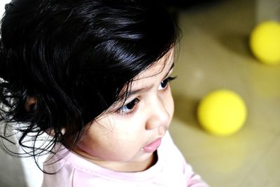 Close-up portrait of cute girl