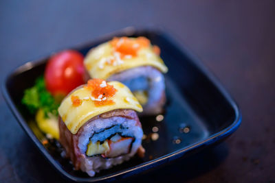 Close-up of food in plate