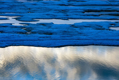 Icy tundra with water on the north slope of alaska