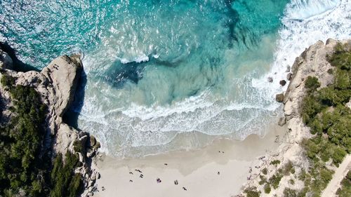 High angle view of beach