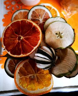 Close-up of oranges on table