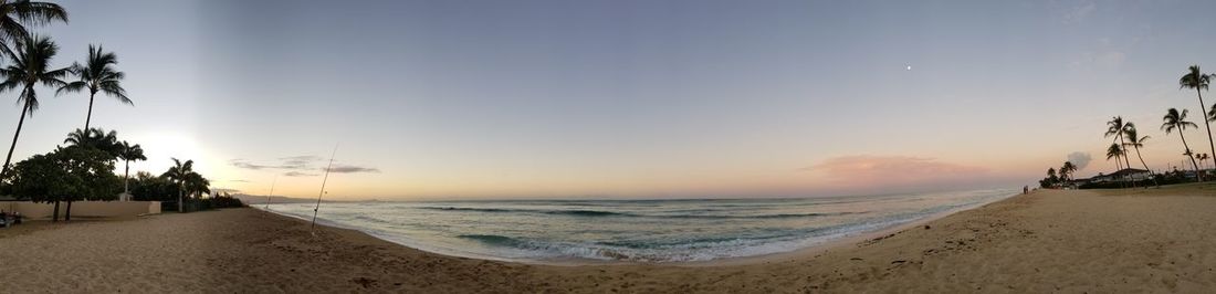 Scenic view of beach during sunset