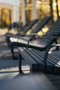 Empty bench in park