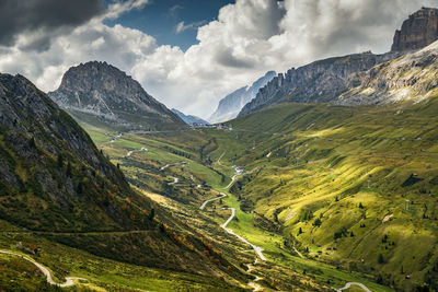 Scenic view of mountains against sky