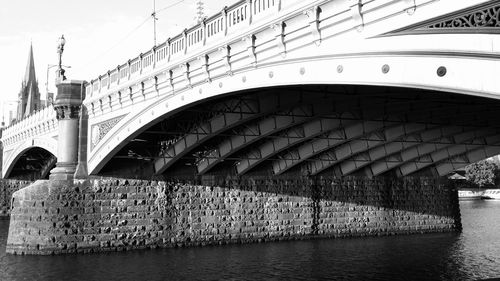 Bridge against sky in city