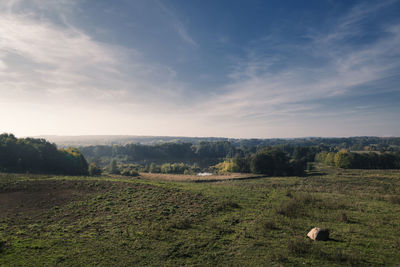 Scenic view of field against sky