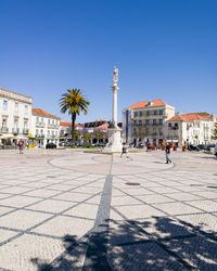 View of people in front of buildings