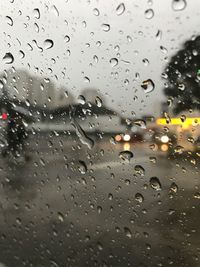 Full frame shot of wet glass window