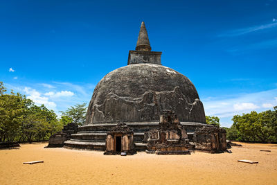 Low angle view of temple against sky