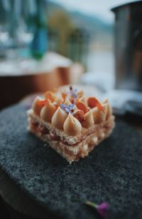 Close-up of cake on table