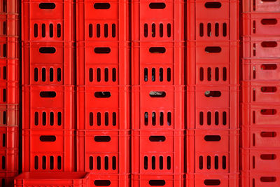 Full frame shot of red door