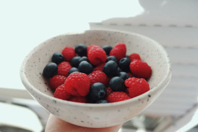 Close-up of strawberries in bowl