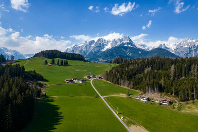 Scenic view of mountains against sky