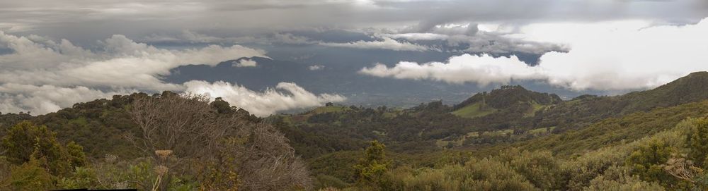 Panoramic view of mountains against sky