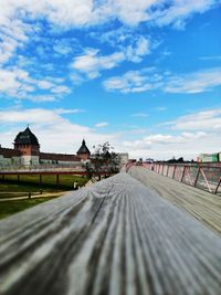 View of building against cloudy sky