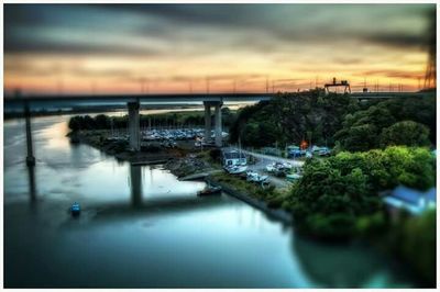 View of river against cloudy sky