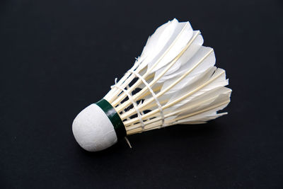 High angle view of umbrella on table against black background