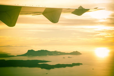 Scenic view of sea at sunset