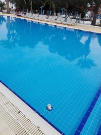 Swimming pool in blue water