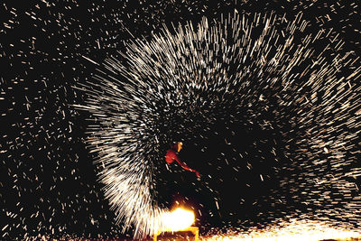 Close-up of fireworks at night