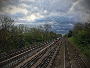 Railway tracks against sky