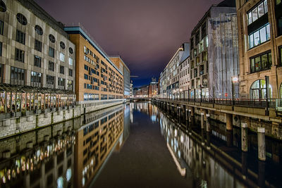 View of illuminated city at night