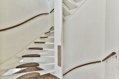 Low angle view of spiral staircase of building