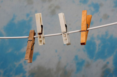 Four clothespins