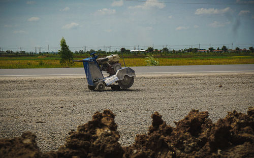 Side view of vehicle on road