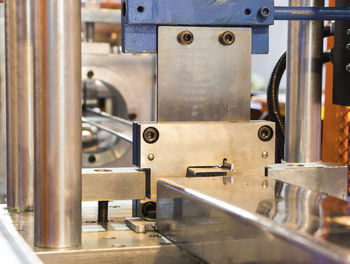 Close-up of machine part in factory