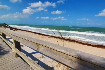 Scenic view of beach against sky