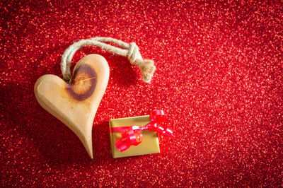 Close-up of heart shape cake