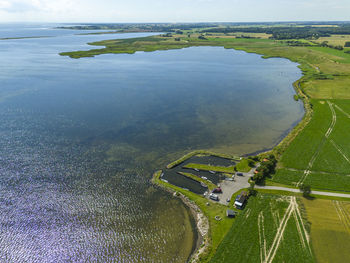 High angle view of sea against sky